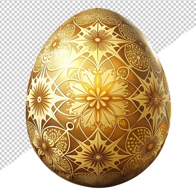 PSD ovo de páscoa dourado em fundo transparente