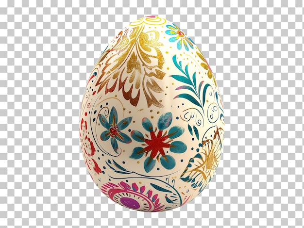 Ovo de páscoa floral eslavo isolado em fundo transparente png psd