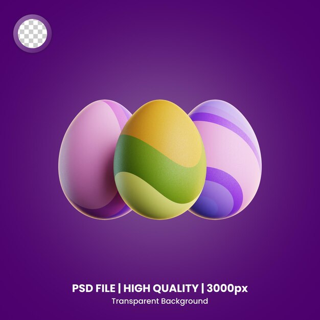 PSD ovos de páscoa em 3d