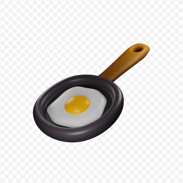 Ovos fritos fofos em uma frigideira