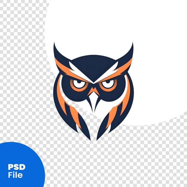 PSD owl-kopf-logo-design-vektor-vorlage vogelkopf-logosign-psd- vorlage