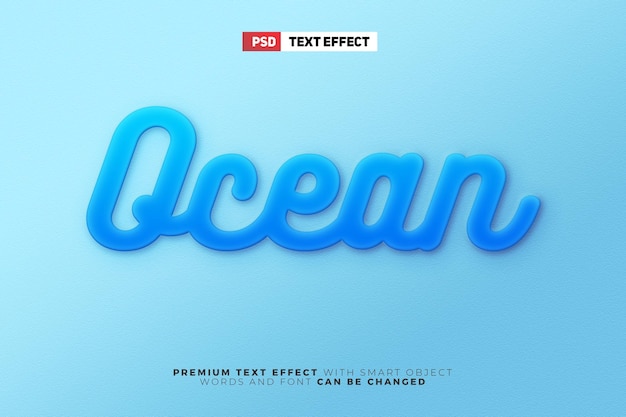 Ozeanblauer bearbeitbarer Texteffekt