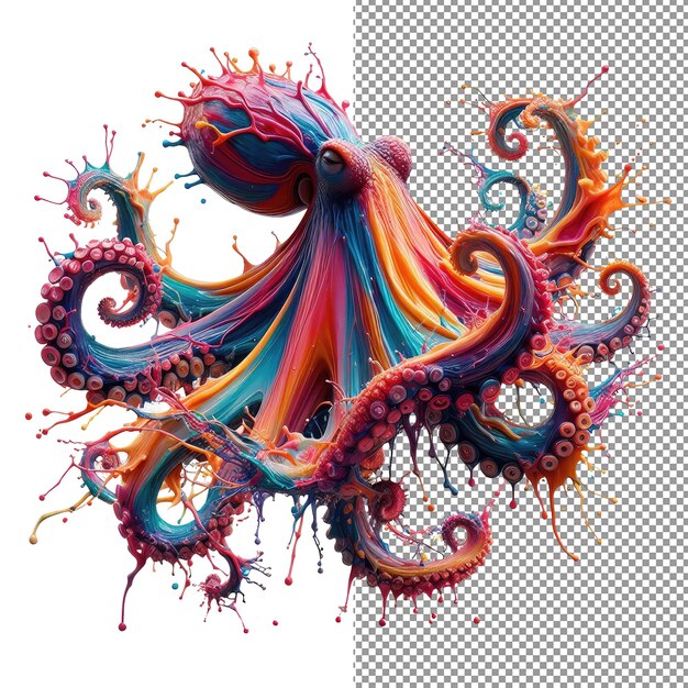 PSD ozeanische palette lebendiges splashy sea creature design