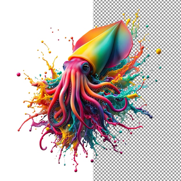 PSD ozeanische palette lebendiges splashy sea creature design