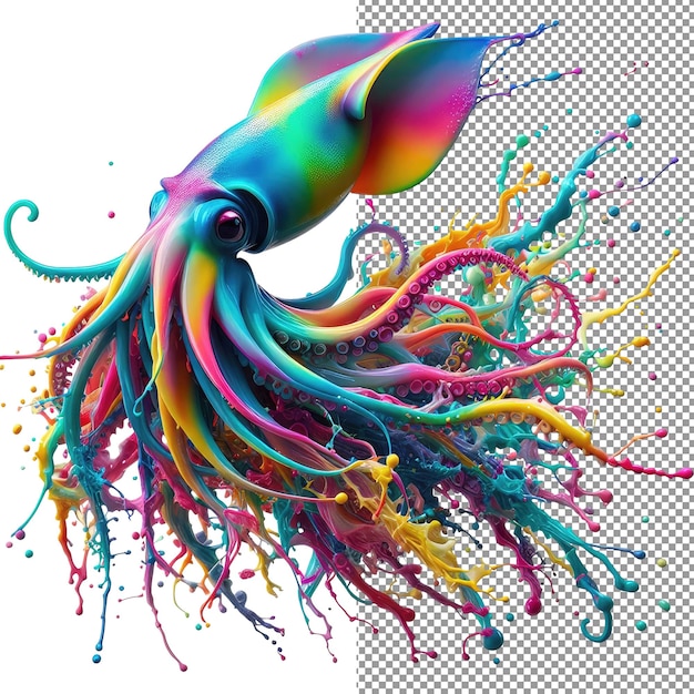 PSD ozeanische palette lebendiges splashy sea creature design