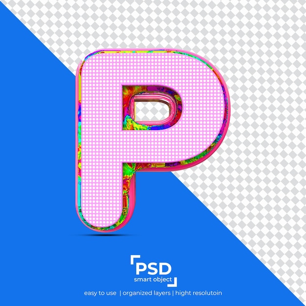 P-alphabet am besten rendern form 3d isolierten hintergrund
