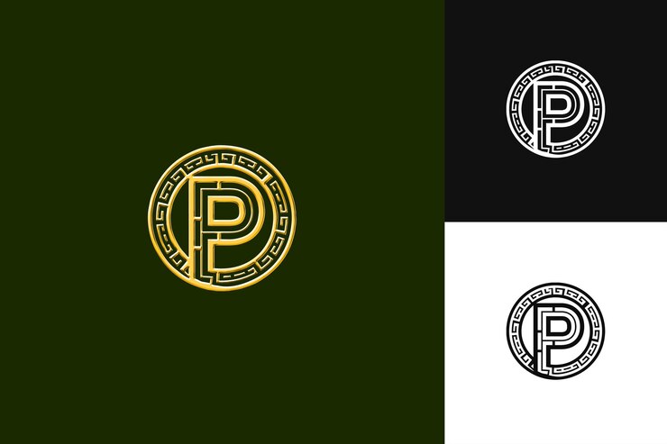 PSD p-buchstaben-logo mit souveräner vibe monogram logo-stil-design illustration logo-vektor-designs
