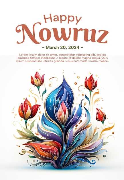 PSD p.s.d. bonne année à nowruz modèle d'affiche fyler