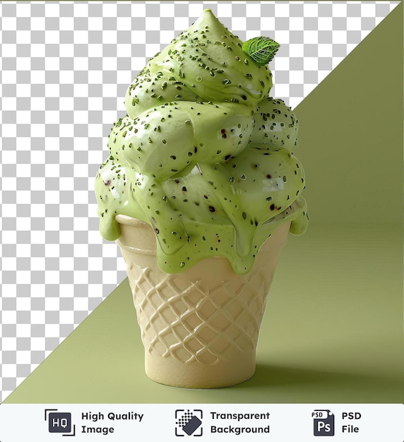 P.s.d. imagem de sorvete kakigori em um cone