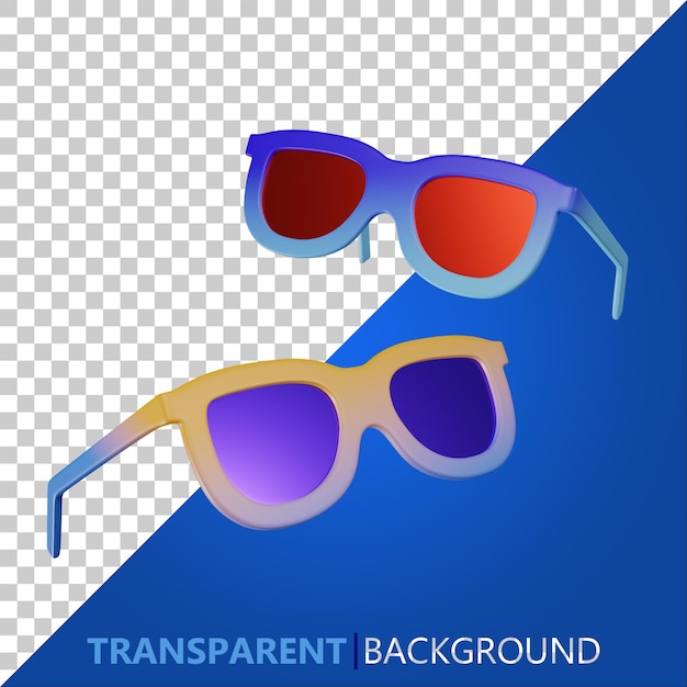 Paar farbige 3D-Sonnenbrillen-Symbol