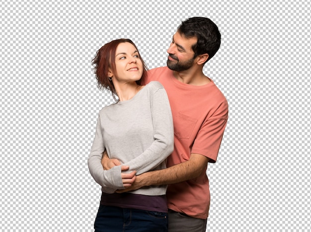 Paar im Valentinstag umarmen