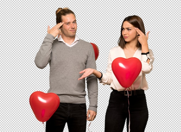 Paare am valentinstag mit problemen, die selbstmordgeste machen