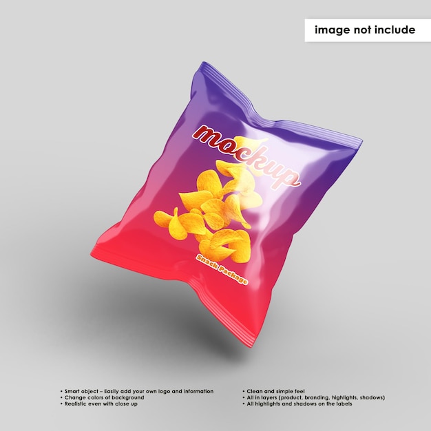 Pacchetto di snack Mockup isolato