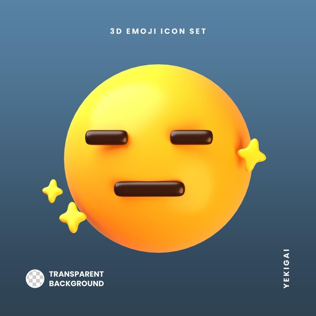 Pacchetto illustrazioni Emoji 3D con viso inespressivo