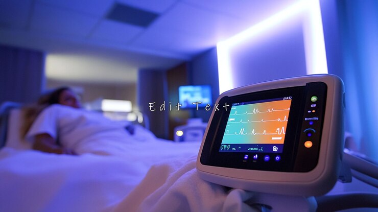 PSD paciente en cama de hospital monitoreo de signos vitales