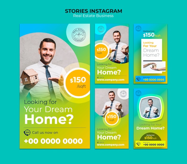 Pack d'histoires instagram immobilier