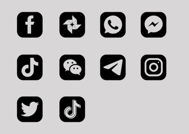 Pack d'icônes 3d de médias sociaux psd