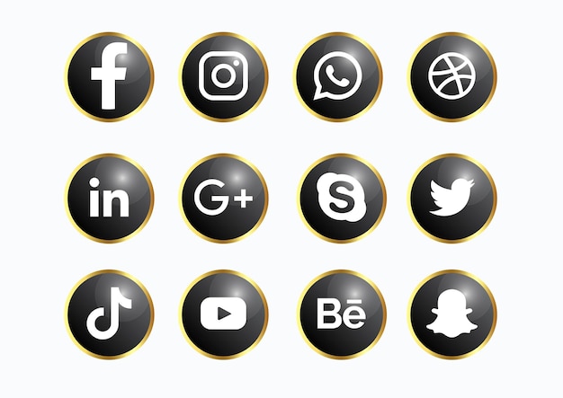 PSD pack d'icônes 3d de médias sociaux psd