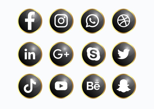 Pack d'icônes 3d de médias sociaux psd