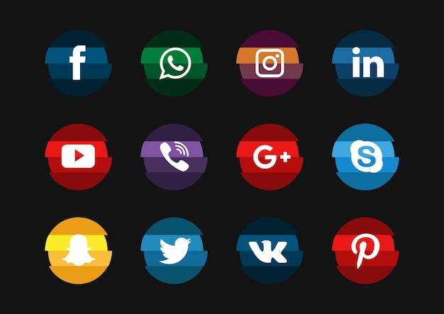Pack d'icônes 3d de médias sociaux psd