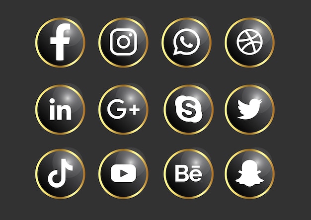 Pack d'icônes 3d de médias sociaux psd