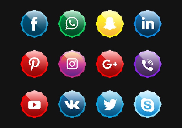 Pack d'icônes 3d de médias sociaux psd