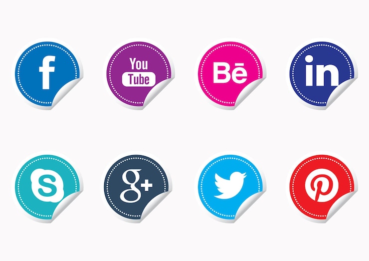 PSD pack d'icônes 3d de médias sociaux