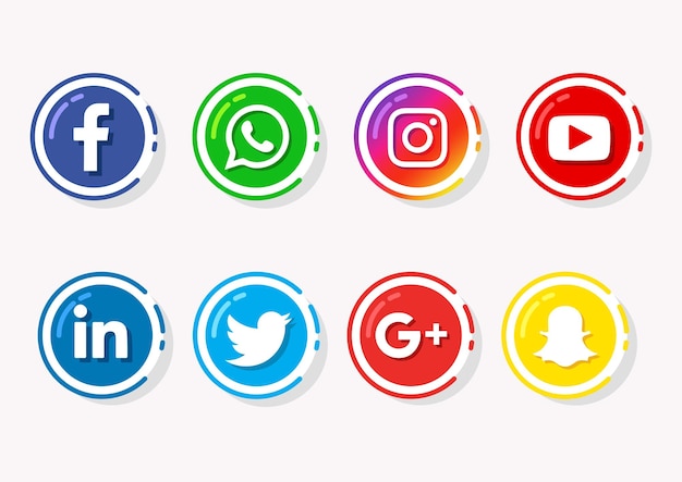 PSD pack d'icônes 3d de médias sociaux