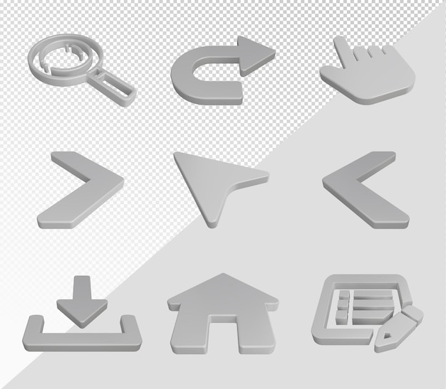 Pack d'icônes 3D Symbole de l'interface utilisateur