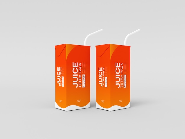Pack de jus Tetra avec maquette de paille