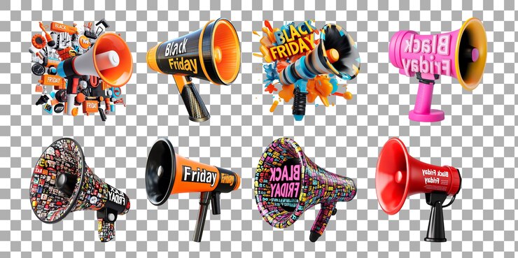 PSD pack megaphonestyle collage en tipografía en negrita con tema de black friday ideal para promociones minoristas campañas de ventas y eventos de marketing