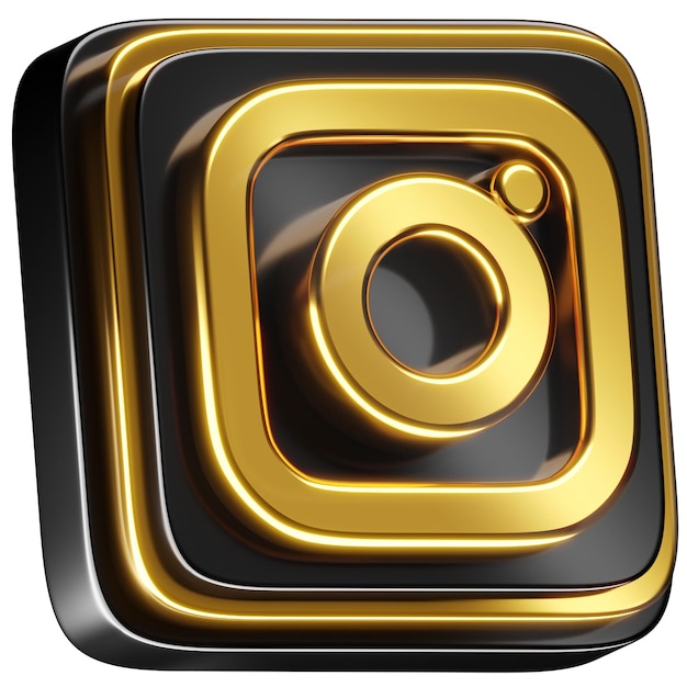 PSD le pack d'or des médias sociaux 3d instagram