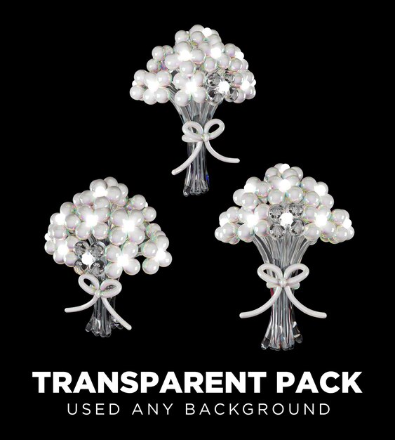 pack set objet 3D rendu en haute résolution avec fond transparent