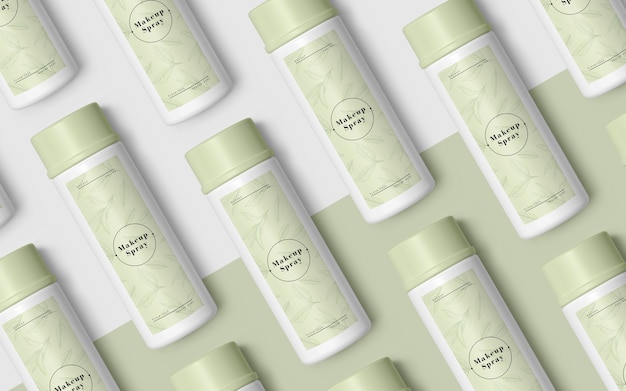 PSD packaging verde de productos cosméticos