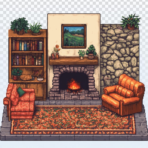 Pacote de Acessos do Jogo Cozy Pixel Art Living Room