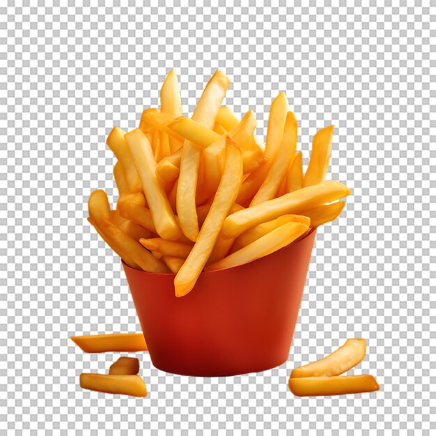 PSD pacote de batatas fritas isolado em fundo transparente