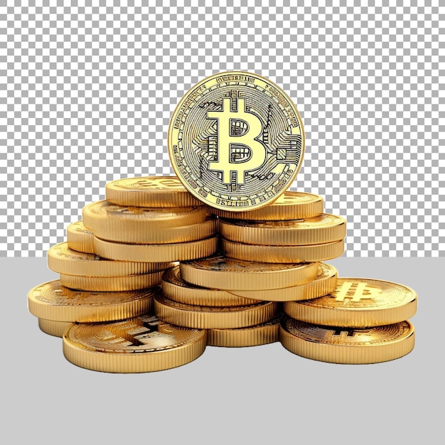 PSD pacote de bitcoin em fundo transparente ai gerado