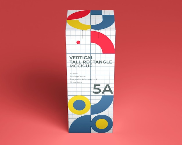 Pacote de caixa retangular alto pacote de papelão dobrável trava de catálogo trava de língua entalhe de polegar maquetes