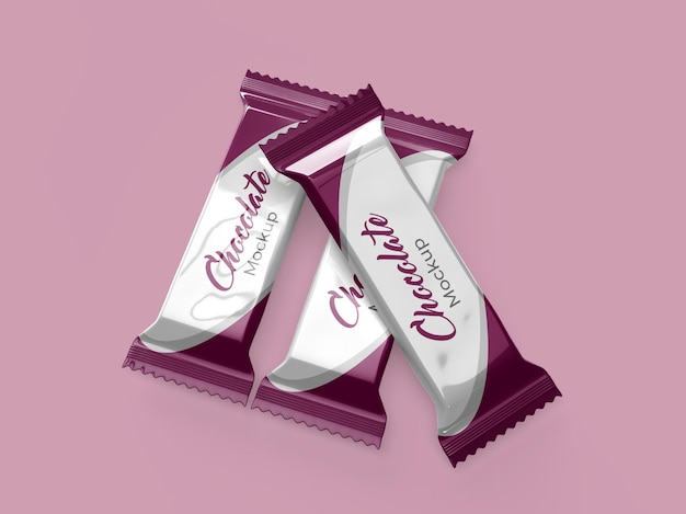 Pacote de chocolate ou maquete de design de embalagem