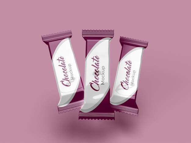 Pacote de chocolate ou maquete de design de embalagem