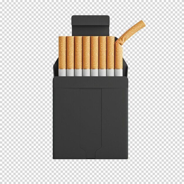 PSD pacote de cigarros isolado sobre um fundo transparente