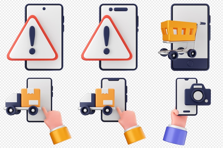 PSD pacote de conjunto de ícones de aplicativos de smartphone 3d
