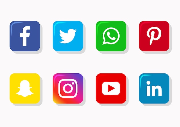 Pacote de ícones 3D para redes sociais