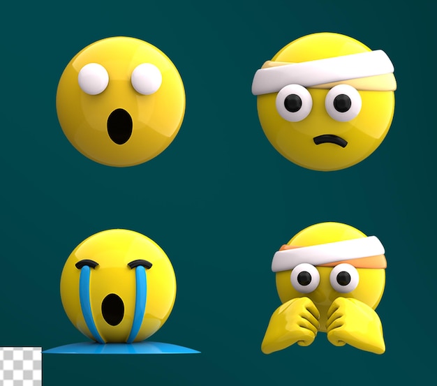 PSD pacote de ícones emoji 3d