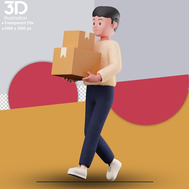 PSD pacote de seleção 3d personagem 3d de ilustração 3d em fundo isolado