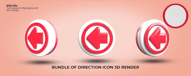 Pacote de sinal de seta DIREITA de direção de renderização 3D