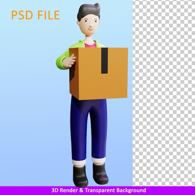 Pacote de transporte de correio de ilustração de renderização 3d