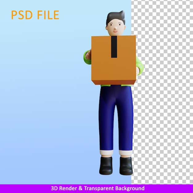 Pacote de transporte de correio de ilustração de renderização 3d