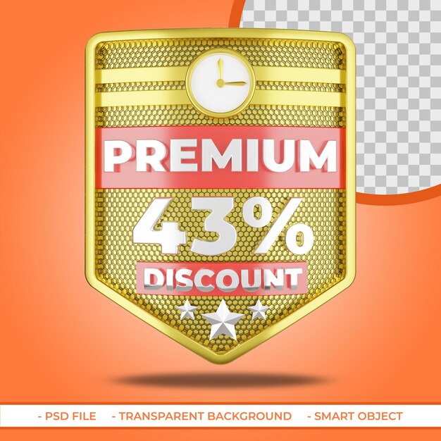 Pacote premium 43 com desconto 3d escudo dourado