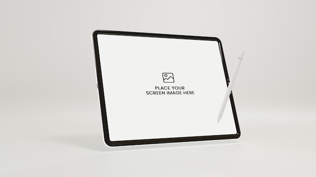 PSD pad mockup tema blanco psd con escritorio de pantalla pentab